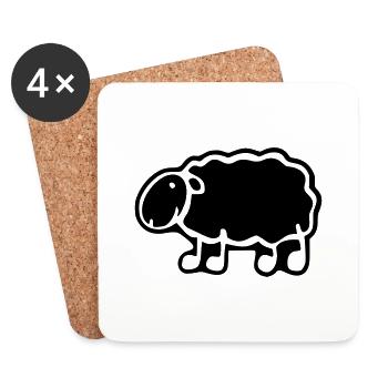 black sheep - Dessous de verre (lot de 4) - blanc - Devant