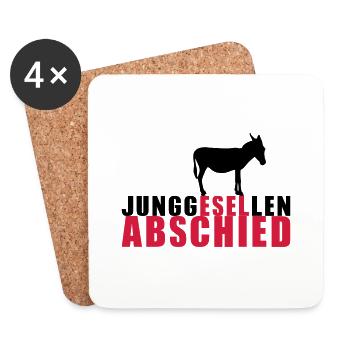 JunggESELlenabschied - Untersetzer (4er-Set) - Weiß - Vorne