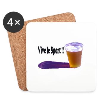 sport - Dessous de verre (lot de 4) - blanc - Devant