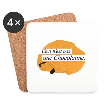 Ceci n'est pas une Chocolatine. - Dessous de verre (lot de 4) - blanc - Devant