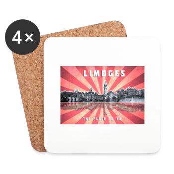 Limoges The-place-to-be Vue de la ville - Dessous de verre (lot de 4) - blanc - Devant