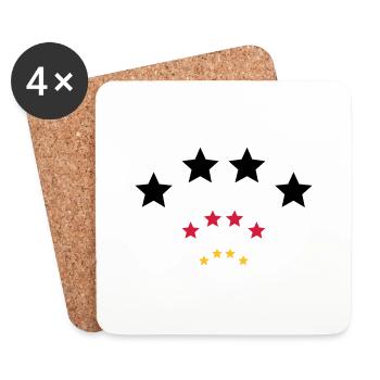 4 Sterne für Schwarz rot gold / quatre étoiles - Dessous de verre (lot de 4) - blanc - Devant