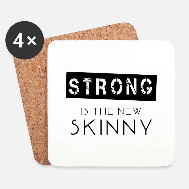 Strong Is The New Skinny - Untersetzer (4er-Set) - Weiß