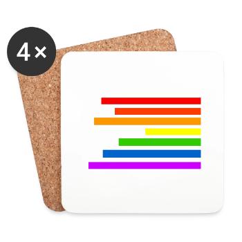 Regenbogen - Untersetzer (4er-Set) - Weiß - Vorne