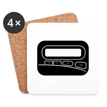 Melder Pager zum selbst gestalten - Untersetzer (4er-Set) - Weiß - Vorne