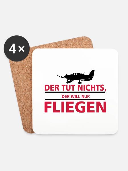 nurfliegen_robin - Untersetzer (4er-Set) - Weiß