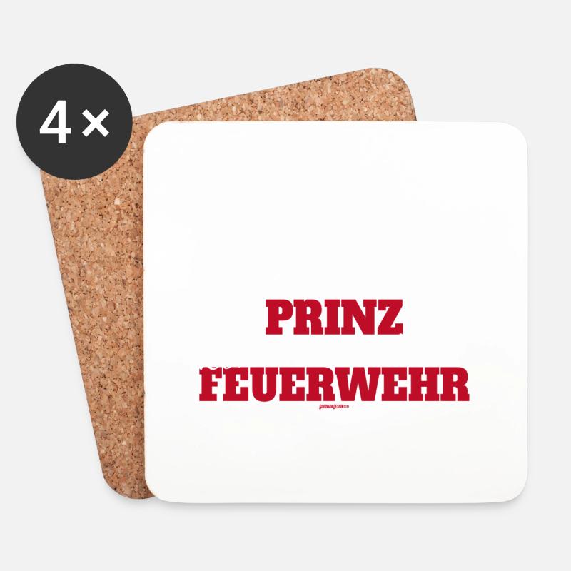 Feuerwehr Prinz - Untersetzer (4er-Set) - Weiß