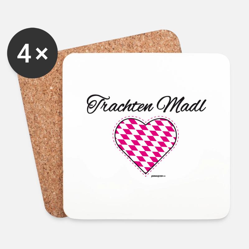Trachten Madl - Untersetzer (4er-Set) - Weiß