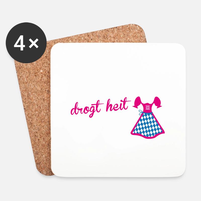 Dirndl drogt Freundin - Untersetzer (4er-Set) - Weiß