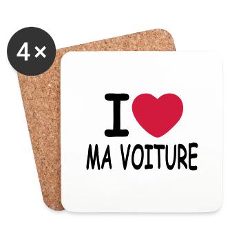 MA_VOITURE - Dessous de verre (lot de 4) - blanc - Devant