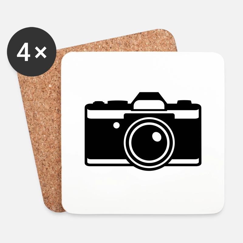 Fotoapparat - Untersetzer (4er-Set) - Weiß