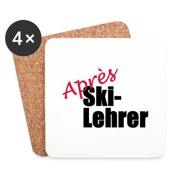 Apres Ski Lehrer - Untersetzer (4er-Set) - Weiß - Vorne