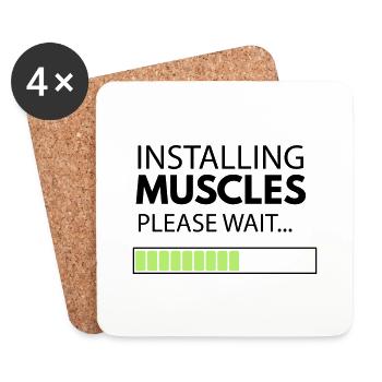 muscle_man - Dessous de verre (lot de 4) - blanc - Devant
