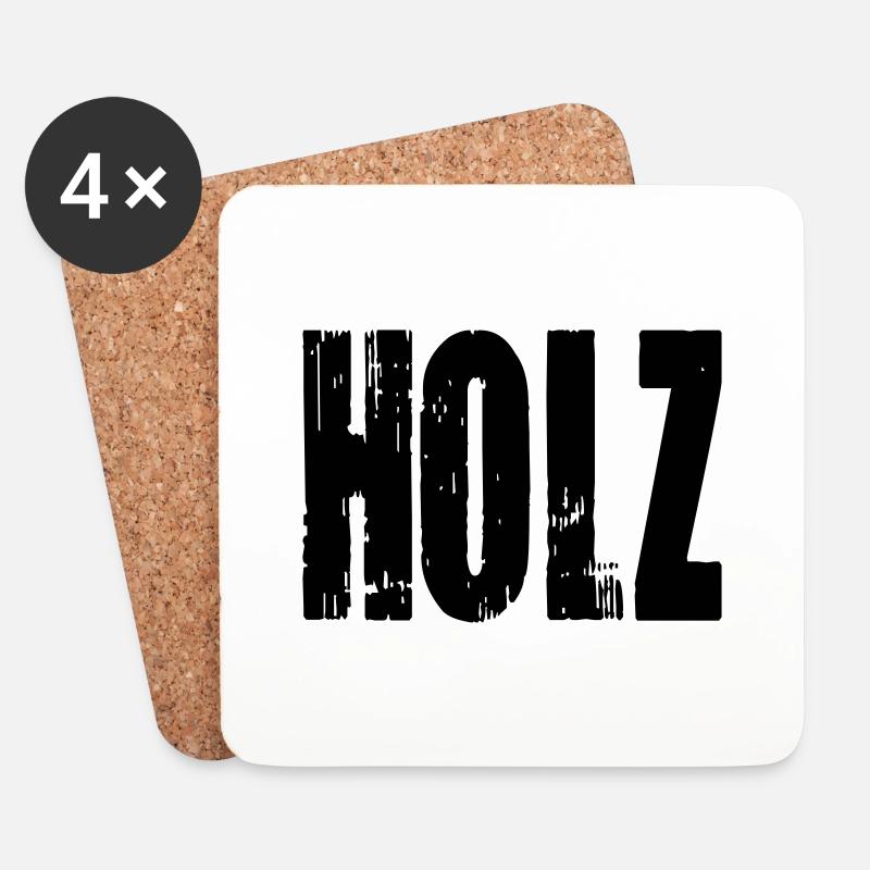 ich und mein - holz - orig - Untersetzer (4er-Set) - Weiß