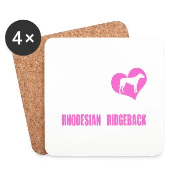 Rhodesian Ridgeback - Frau liebt - Untersetzer (4er-Set) - Weiß - Vorne