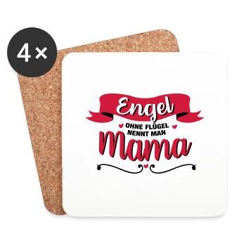Engel Mama - Untersetzer (4er-Set) - Weiß - Vorne