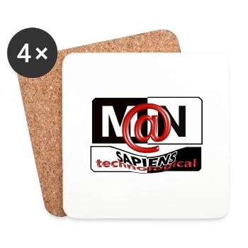 sapiens Man technologique - Dessous de verre (lot de 4) - blanc - Devant