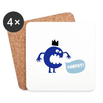 Hungry Monster - Untersetzer (4er-Set) - Weiß - Vorne
