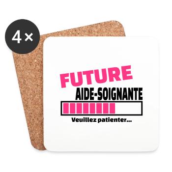 future aide-soignante - Dessous de verre (lot de 4) - blanc - Devant