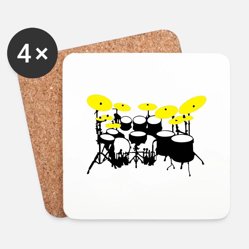 große Trommel-Kit - Untersetzer (4er-Set) - Weiß