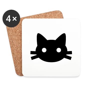 kids cat - Dessous de verre (lot de 4) - blanc - Devant