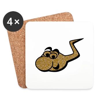 The golden sperm - Coasters (set of 4) - white - Front