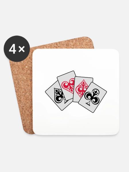 4 aces poker! - Coasters (set of 4) - white