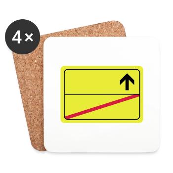 leeres Ortsschild - Coasters (set of 4) - white - Front