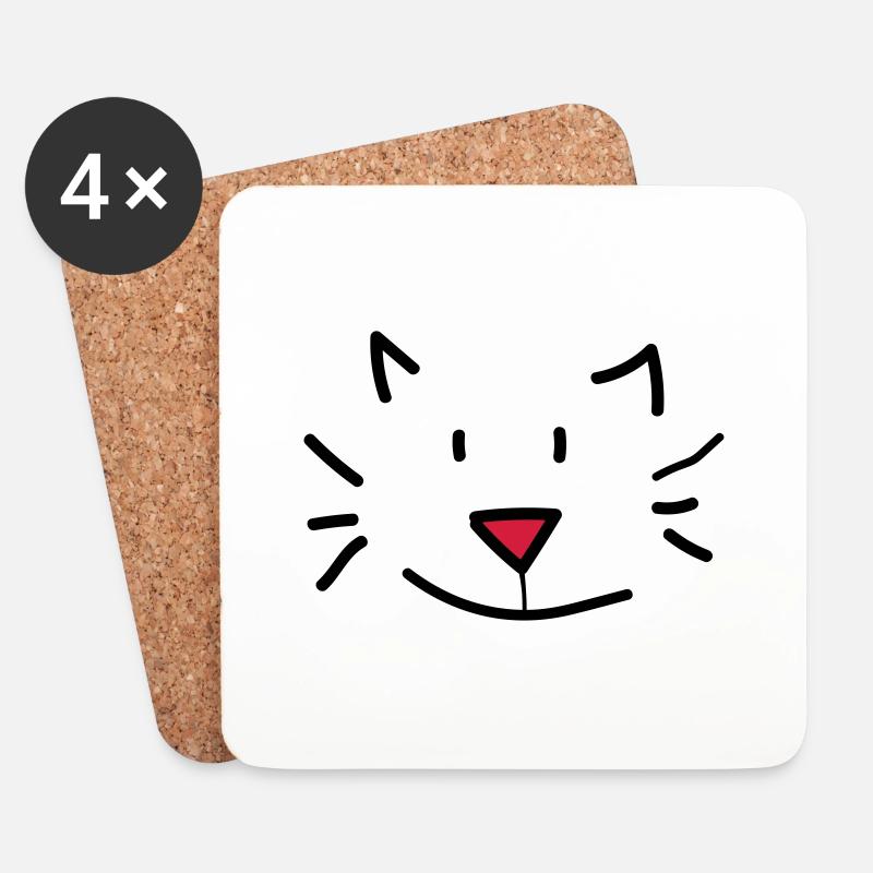 katze matze - Untersetzer (4er-Set) - Weiß