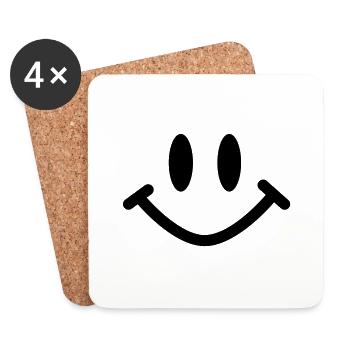 smiley - Coasters (set of 4) - white - Front