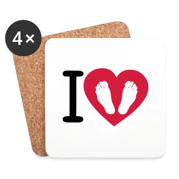 i love ce que vous voulez pied cool - Dessous de verre (lot de 4) - blanc - Devant