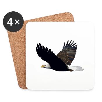 eagle eagle buzzard falcon habicht hawk falcon11 - Coasters (set of 4) - white - Front