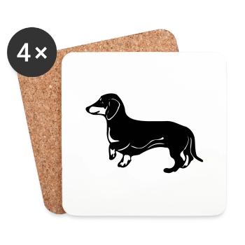 dackel hund - Untersetzer (4er-Set) - Weiß - Vorne