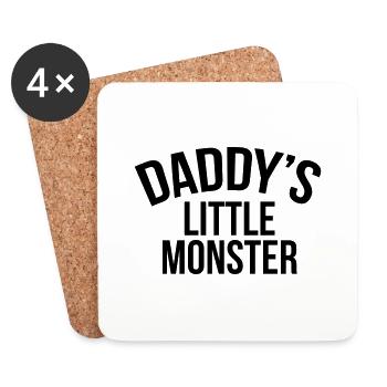 Daddy's little monster - Coasters (set of 4) - white - Front