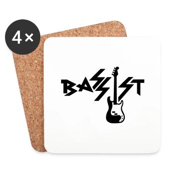 bassist - Dessous de verre (lot de 4) - blanc - Devant