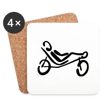 Liegerad Fahrrad - Untersetzer (4er-Set) - Weiß - Vorne