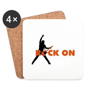 rock_on_b_2c - Dessous de verre (lot de 4) - blanc - Devant