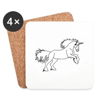 DAS Einhorn - Untersetzer (4er-Set) - Weiß - Vorne