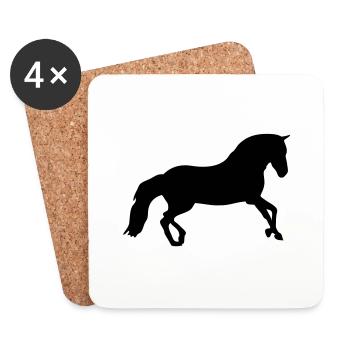 cheval silhouette ombre - Dessous de verre (lot de 4) - blanc - Devant