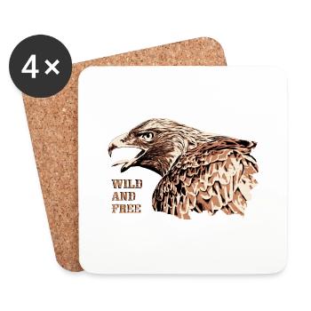 Adler Steinadler Greifvogel sepia Wilder Westen - Untersetzer (4er-Set) - Weiß - Vorne