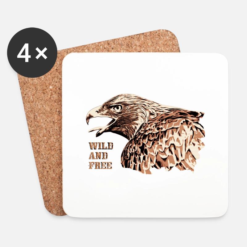 Adler Steinadler Greifvogel sepia Wilder Westen - Untersetzer (4er-Set) - Weiß