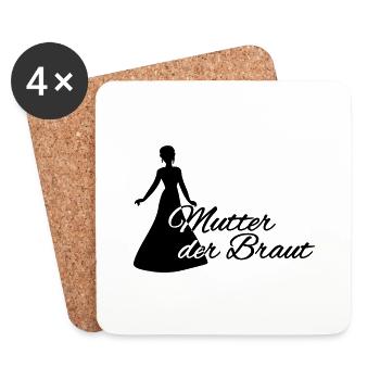 Mutter der Braut - Untersetzer (4er-Set) - Weiß - Vorne