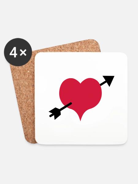 arrow - Coasters (set of 4) - white