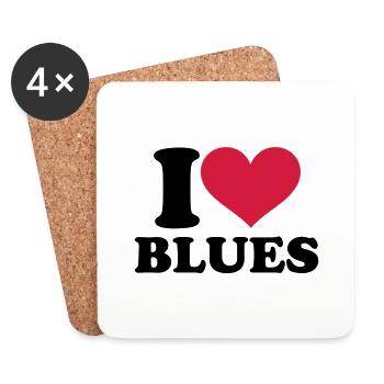 Blues - Dessous de verre (lot de 4) - blanc - Devant