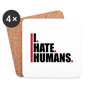 balken cool logo humans text aufkleber fuck you fu - Untersetzer (4er-Set) - Weiß - Vorne