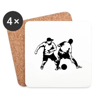 Street Soccer panna - Dessous de verre (lot de 4) - blanc - Devant