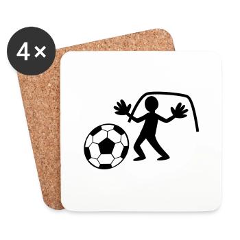 GOALIE mit Handschuhen die Rettung der Ball - Untersetzer (4er-Set) - Weiß - Vorne