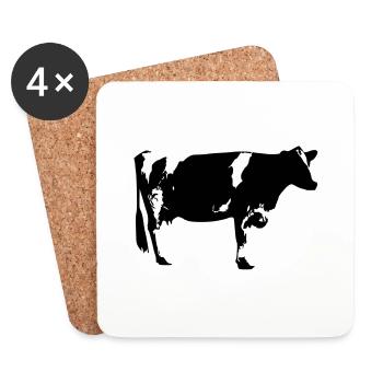 Vache - Dessous de verre (lot de 4) - blanc - Devant