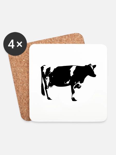 cow - Coasters (set of 4) - white