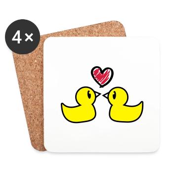 baby_enten_paar_f3 - Coasters (set of 4) - white - Front